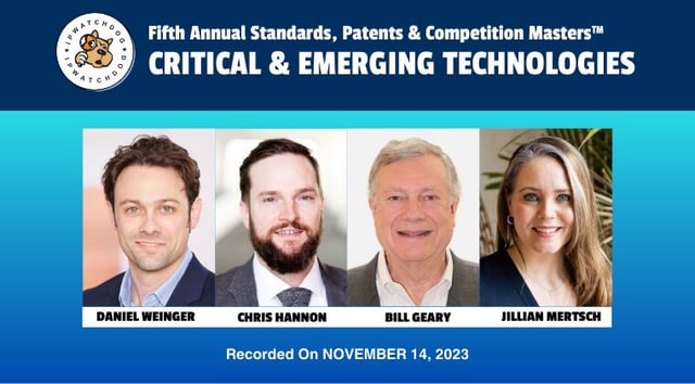 SEP Masters 2023 – The Role of Standardization for Critical and Emerging Technologies – November 14, 2023