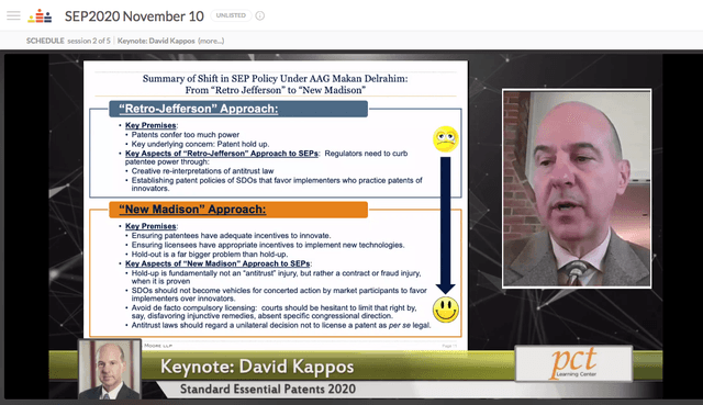 SEP 2020 – Keynote Speaker – David Kappos – November 10, 2020